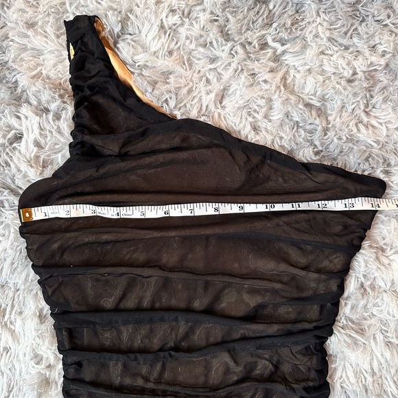 Lulus Black Ruched One-Shoulder Bodycon Dress - Picture 7 of 8